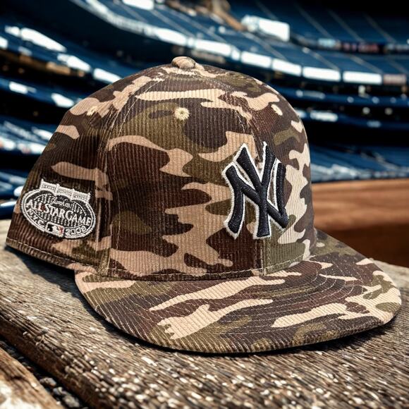New Era Other - New York Yankees '08 All Star Game New Era 59FIFTY Camo Corduroy Fitted Hat Sz 8